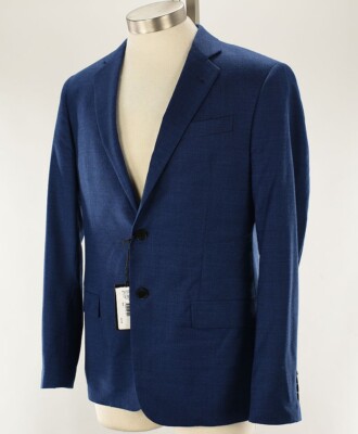 ARMANI EXCHANGE Mens High Blue Modern Fit Wool Stretch Suit Jacket 38R NWT