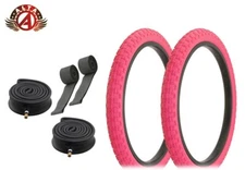ALTA BMX BICYCLE 20"x 2.125" Pink DURABLE COMP III TIRES HEAVYDUTY TUBES 6PC SET