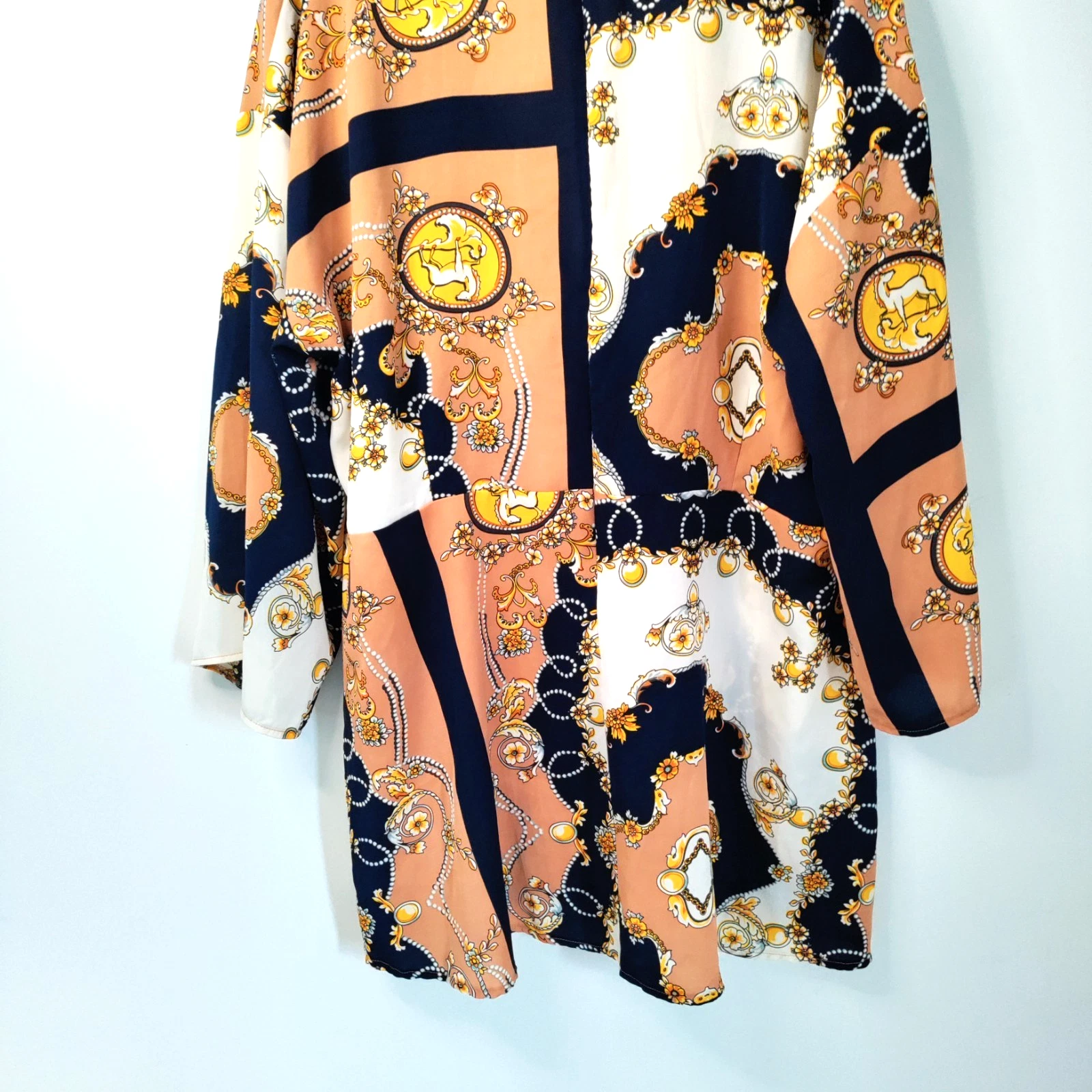 VERSACE Abito Boohoo abito tuffo stampa catena skater oro navy donna 18 arte da indossare boho