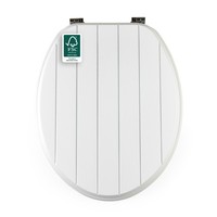 Beldray Wooden Toilet Seat Tongue & Groove Easy Clean Durable FSC, Inc Fittings