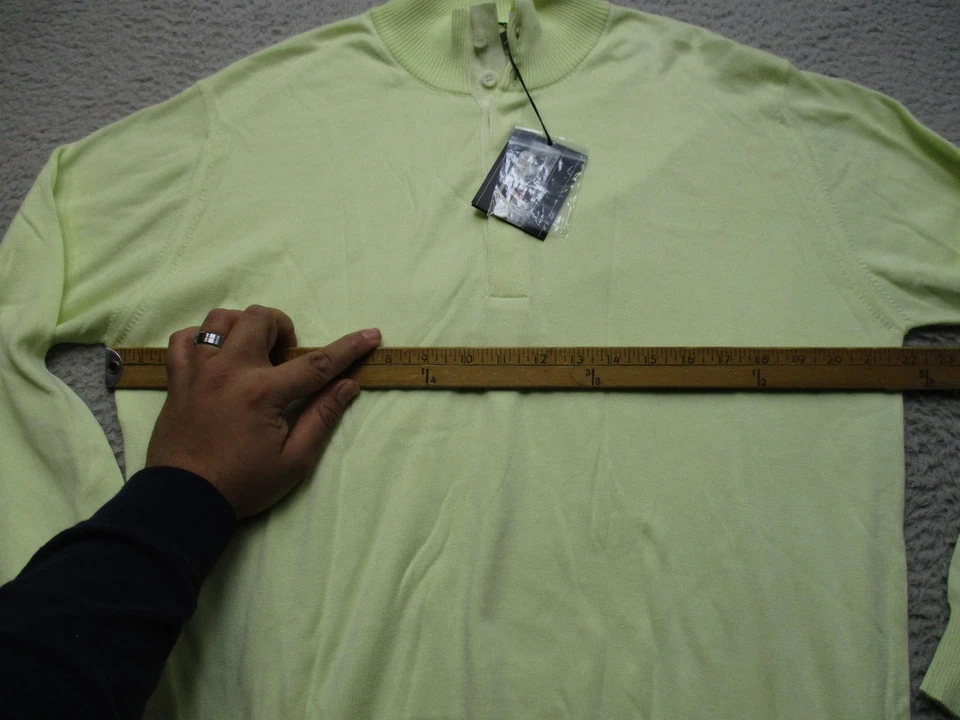 Suéter Ermenegildo Zegna Para Hombres L Amarillo Cuello Simulado Manga Larga Pullover Informal Foto 4 de 4