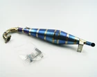 Blue Straight Side Titanium Exhaust Pipe for HPI Rovan Kingmotor Baja 5B SS