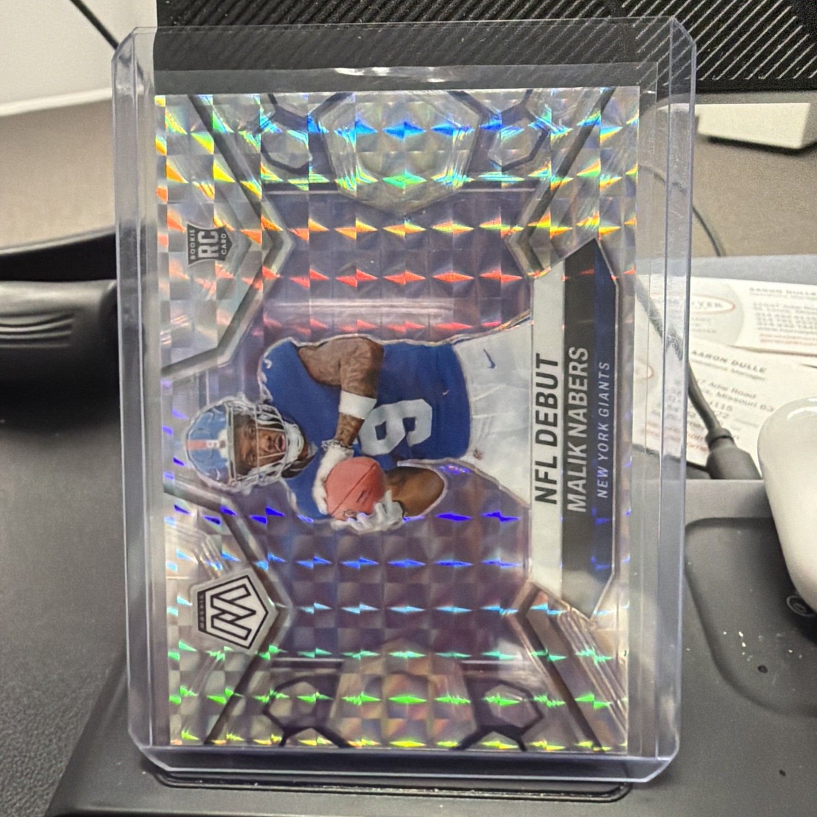 2024 Panini Mosaic Malik Nabers NFL Debut Silver Mosaic Prizm Rookie Card RC 284