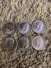 1964 Kennedy Half Dollar Coins, Lot of 6, U.S. 40% Silver