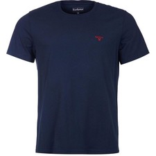 Image of BARBOUR Mens Navy Sports Short Sleeve Tailored Fit T-Shirt Size XL BNWT C870
