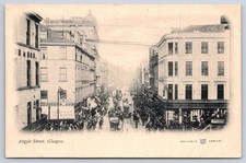 Antique Scotland Postcard GLASGOW Argyle Street City View 1900s
