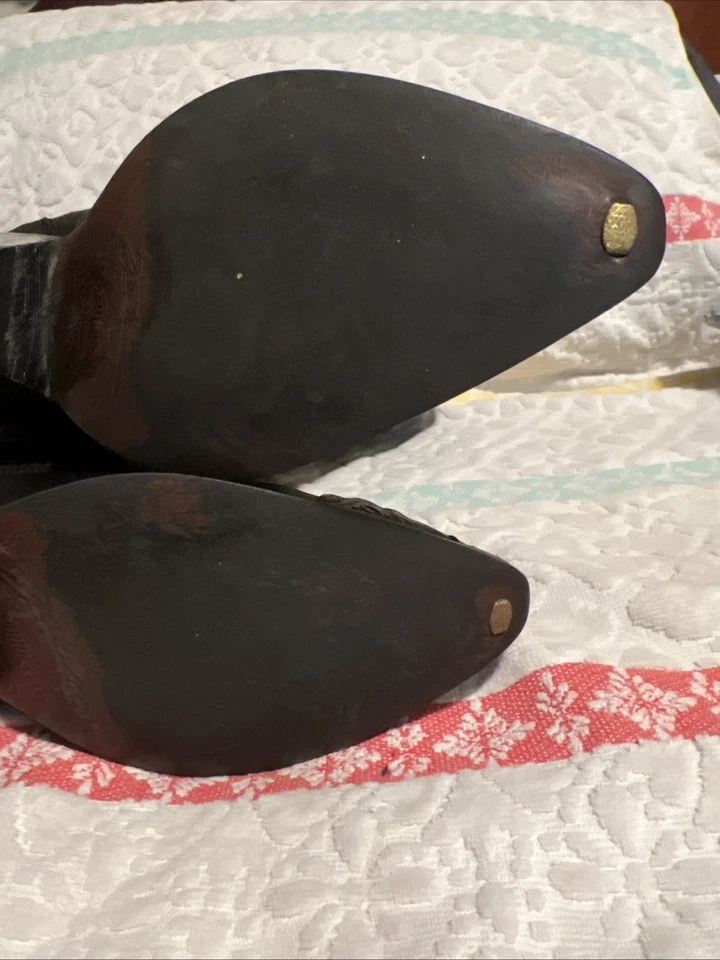 Vintage Zodiac USA Black Cowgirl Boots Size 6.5 Western Boho - Image 3 of 4