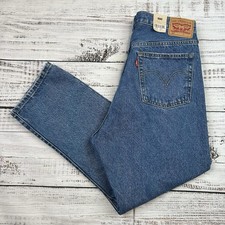 Image of NWT Levis 501 Jeans Womens 32x26 Original Cropped Fit Blue Denim Pants High Rise