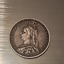 1887 Queen Victoria Jubilee Silver Sixpence Coin, Withdrawn Type