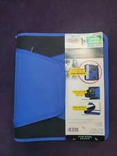 4035 Five Star 1.5" Ring Zipper Binder with 3 Pocket Expanding File Blue &Black