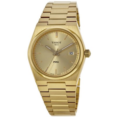 New Tissot PRX Quartz 35mm Champagne Dial Unisex Watch T137.210.33.021.00