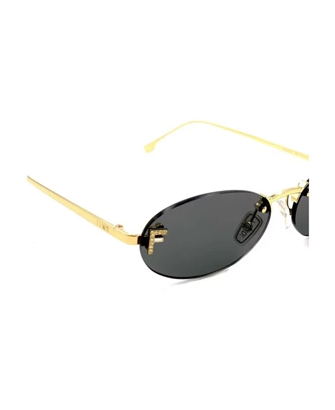 FENDI First FE4075US 30A Shiny Crystal Endura Gold Grey Lens Women Sunglasses - Image 4 of 4