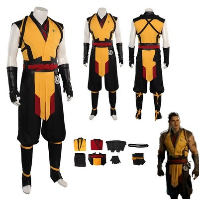 Game Mortal Kombat 1 Scorpion Cosplay Costume Outfit Halloween Fancy Dress Mens