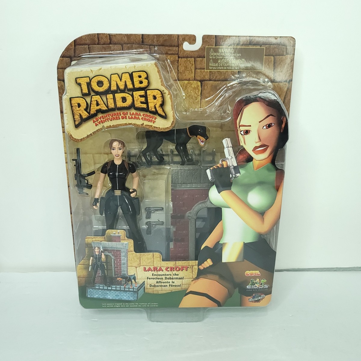 【未開封】 ララ・クラフト TOMB RAIDER フィギュア アメトイ Tomb Raider Adventures of Lara Croft Encounters Ferocious Doberman ゲームキャラクター
