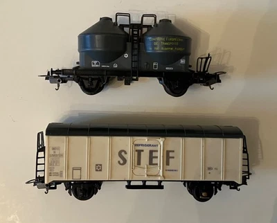 Lima Lot 2 wagons marchandises Fret Réfrigéré Stef et ciment - Photo 1/4