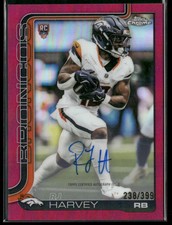 2025 Topps Chrome RJ Harvey #RA-RH Magenta Refractor RC Rookie Auto 238/399