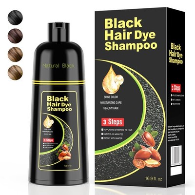 KAISASA Black Hair Dye Shampoo 3 in 1，Argan Natural Herbal Formula Hair Color...