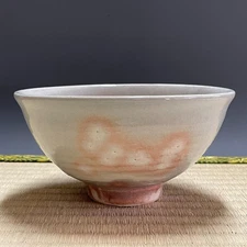 H139 : Japanese Pottery Chawan Matcha Tea Bowl Tea Ceremony Sado Vintage
