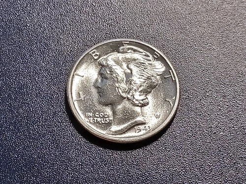 Gem BU FSB 1943-D Mercury Dime