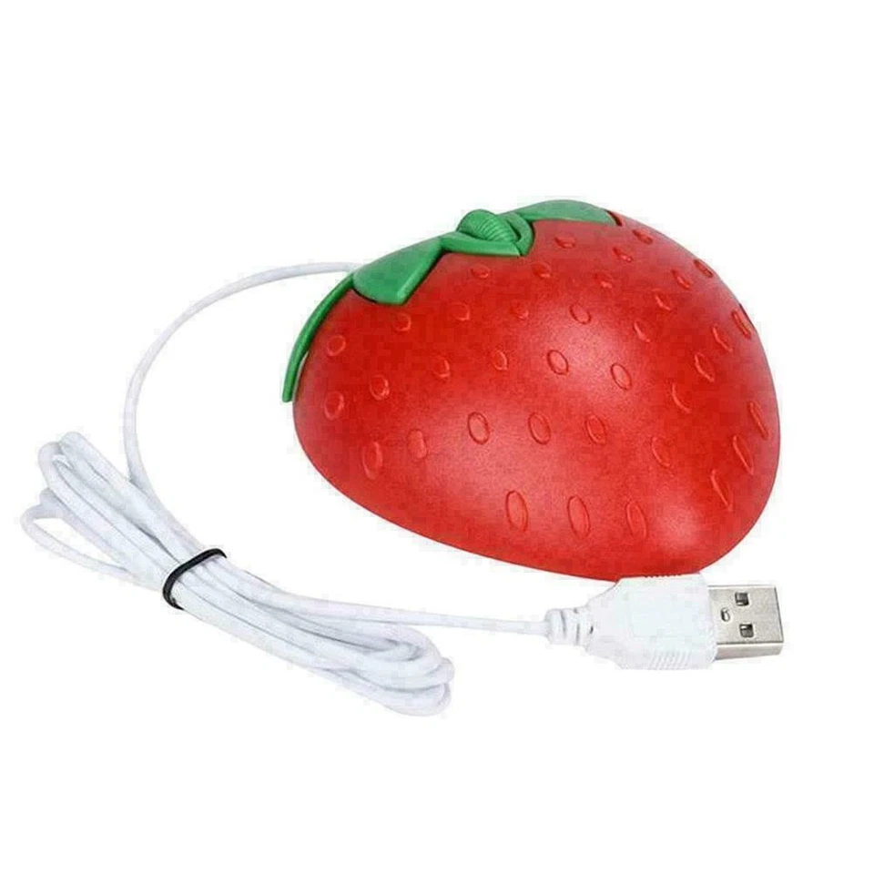 Cartoon USB Wired Mouse Strawberry Design PC 3D Mini Portable W4W3 I2X1 S8U3 - Image 4 of 4