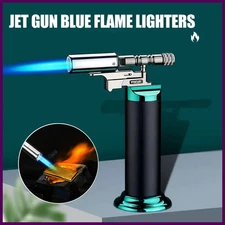Butane Torch Lighter Blue Flame 360° Adjustable Windproof for Kitchen Outdoor