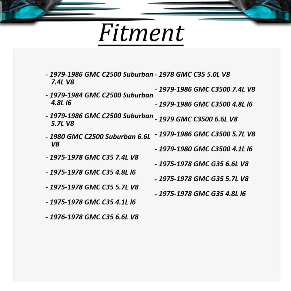 Универсальный комплект соединительных ремней 2 шт. для 1987-1989 GMC R2500 6,2 л 1987 GMC R2500 4,3 л - Изображение 2 из 4