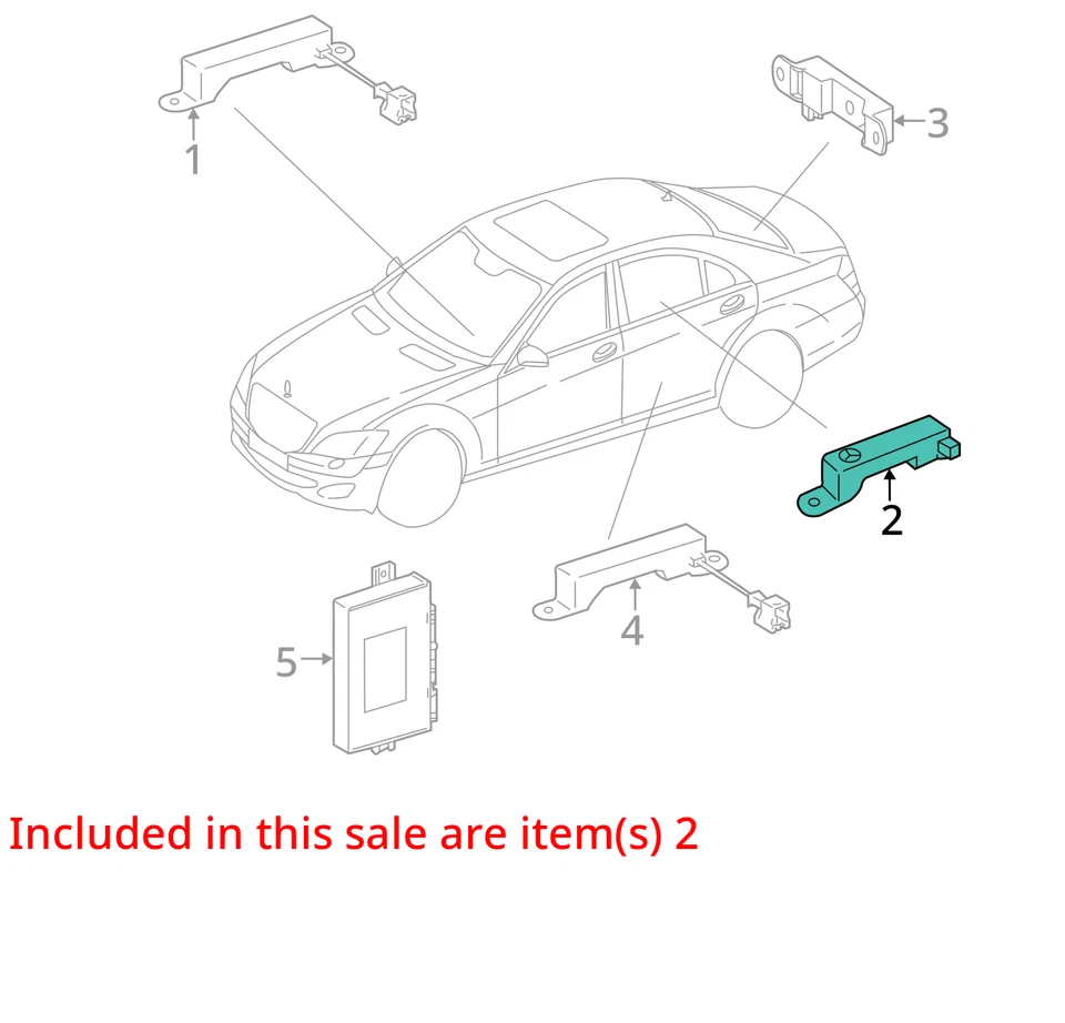 2007 - 2009 MERCEDES BENZ S CLASS W221 S550 ANTENNA KEYLESS GO 1648201575 OEM - Image 3 of 4