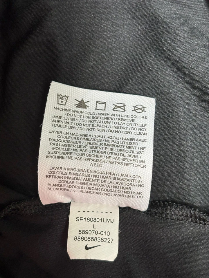 Nike Dry Fit Open Back Training Tank Top Womens Size L Black White 889079-010 - Image 4 of 4