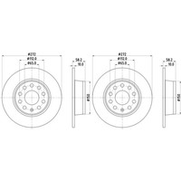 2X Hella Bremsscheiben 272Mm Hinten Passend FüR Audi Q2 Seat Ateca Skoda