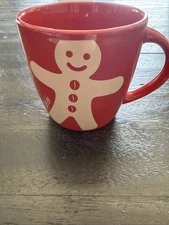 McDonald McCafe  Christmas Gingerbread Coffee RED Ceramic Mug