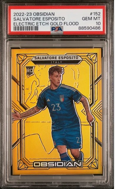 Salvatore Esposito 2022-23 Panini Obsidian Soccer Gold Flood /10 PSA 10 Rookie
