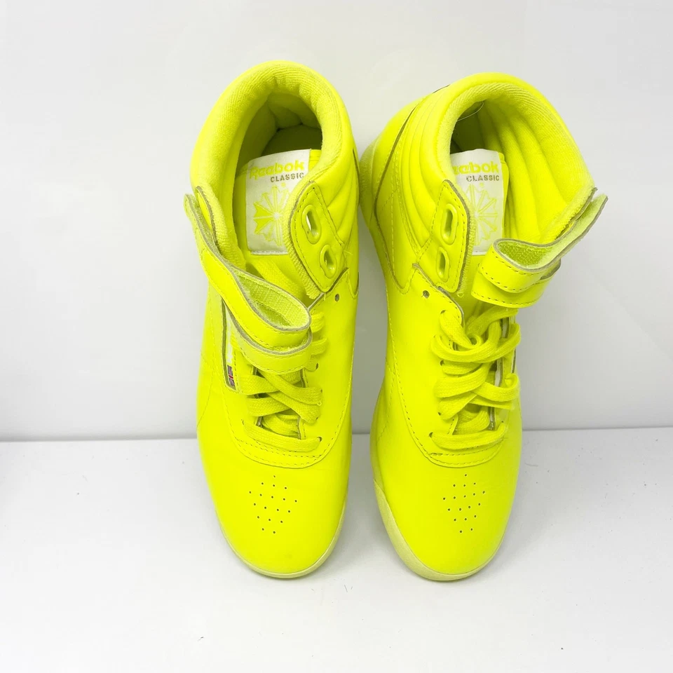 Zapatillas deportivas Reebok para mujer clásicas Freestyle Hi GY4817 amarillas 7,5 Foto 4 de 4