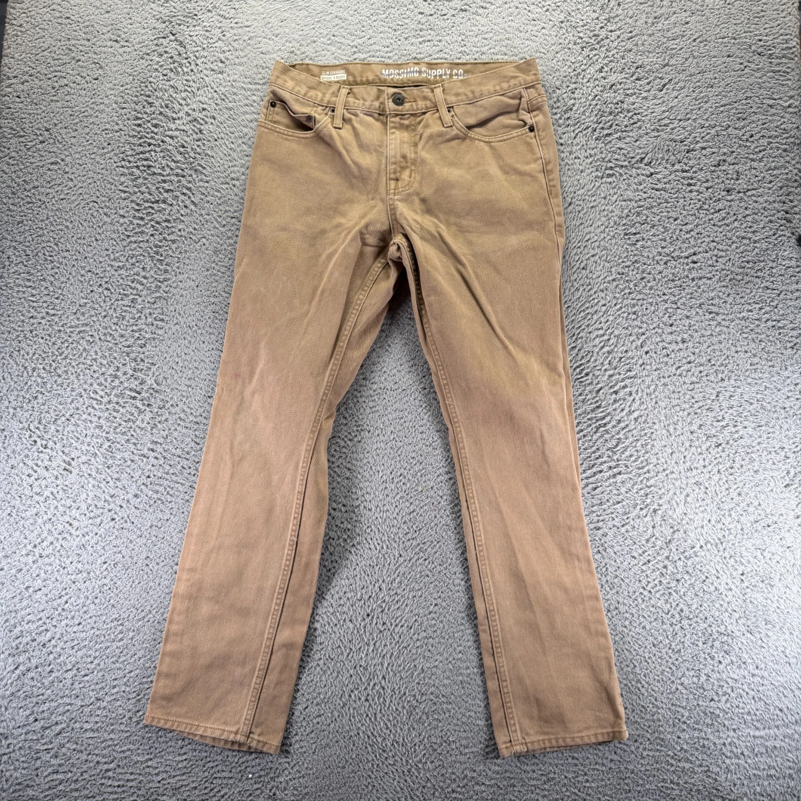 Vintage Mossimo Supply Pant Mens 32x30 Brown Cotton Chino Straight Slim Preppy