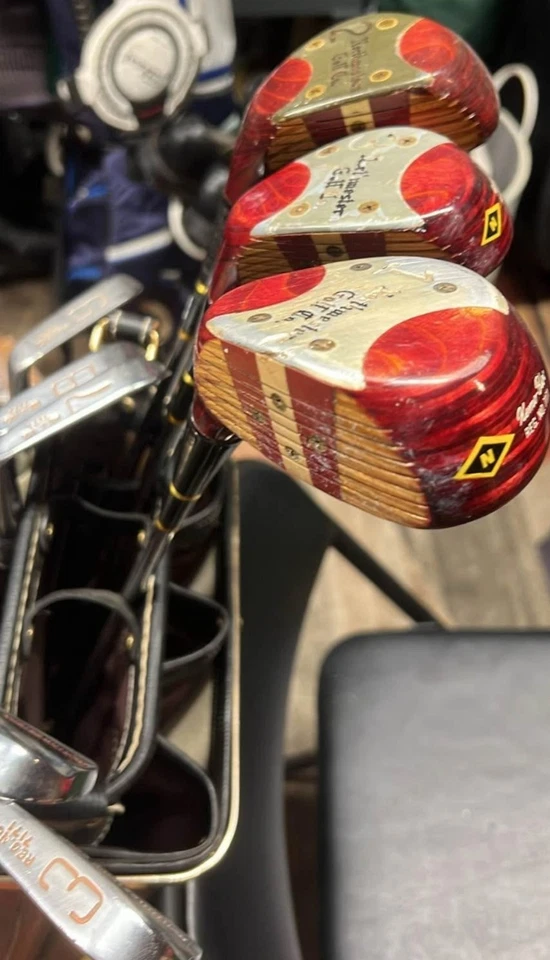 Vintage Northwestern Golf Clubs w/ Black Leeds Golf Bag - Image 2 of 4