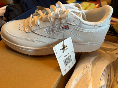 Reebok Club C Double Women s White Low Top Lace-Up Tennis Sneakers
