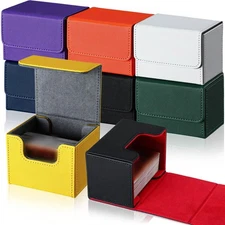 8 Pack Card Deck Case Bulk, Sleeved Leather Card Boxes, Magnetic Card Game Bo...