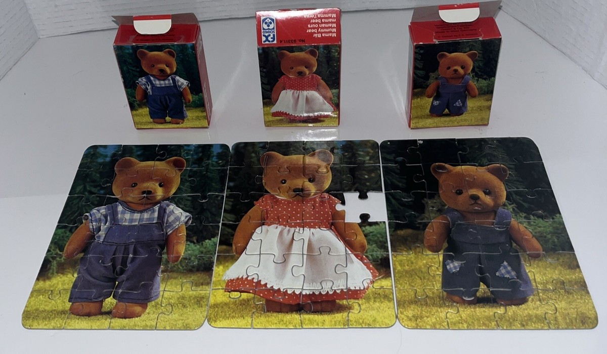3 Vintage 24.piece mini puzzle Papa,Mama &Baby Bear FX Schmid