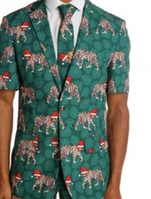 SHINESTY Christmas Ugly Sweater Tinsel tiger Xmas matching tie XL 46 NEW Jacket