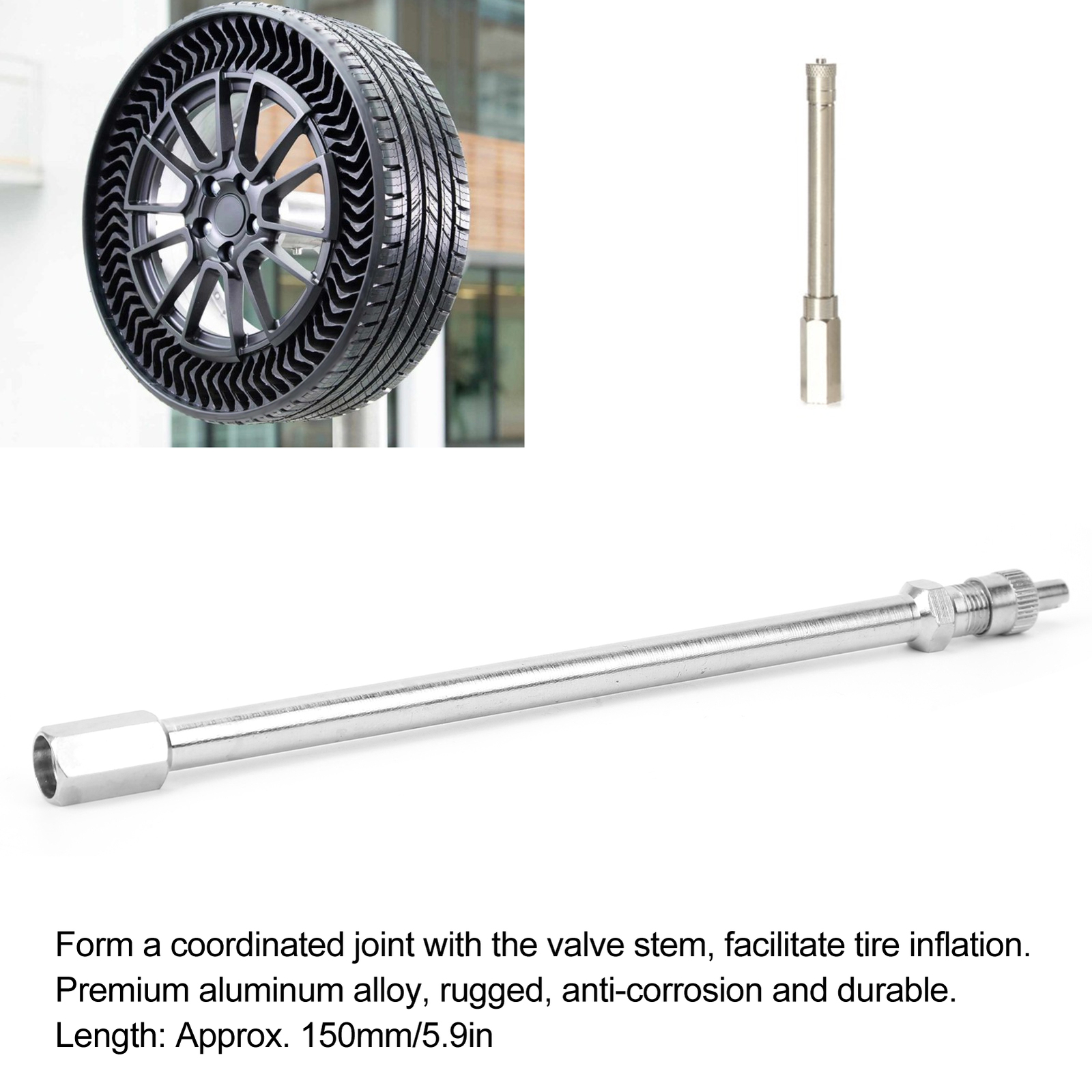 Tire Stem Extender Tire Valve Extender 150mm Portable Durable For