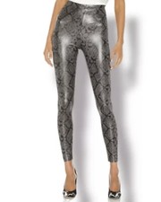 NWT 7 For All Mankind Women Faux Leather Python Snakeskin Textured Legging Sz XS