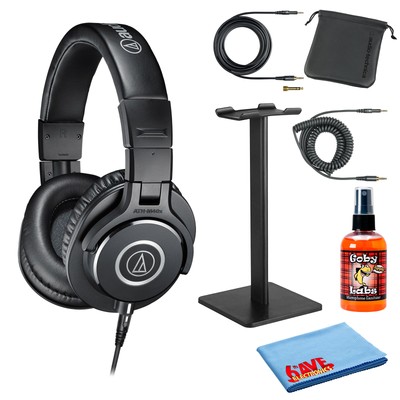 Audio-Technica ATH-M40x Professional Studio Monitor Headphones with Accessories