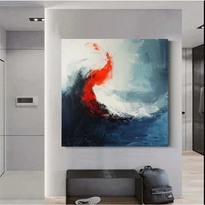Black Sea Abstract 100% Hand-Painted Oil Painting Canvas on Wall Art