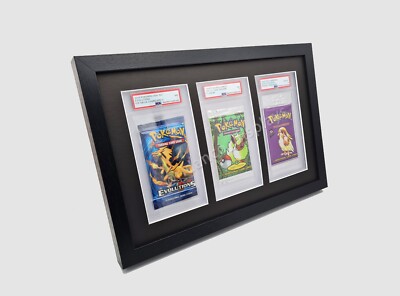 Frame for 3 Graded Booster Packs Slabs Artset Display for PSA Size