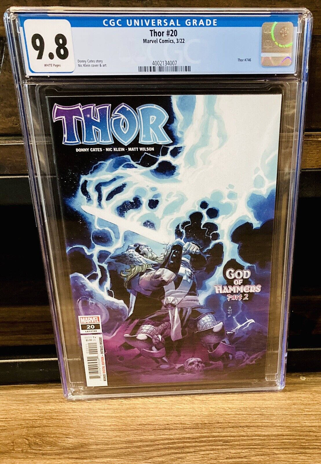 Thor #20 CGC 9.8 2022 Book in hand. NM 1st appearance God of Hammers 1st Print