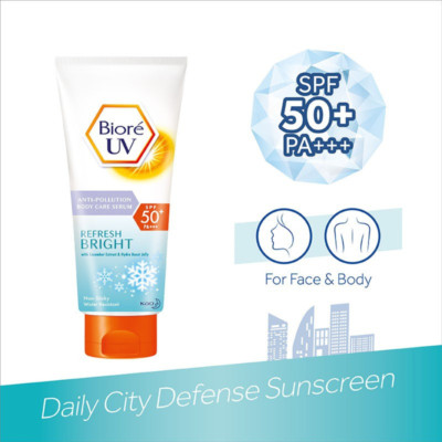 1 TUBE Biore UV Anti-Pollution Body Care Serum Refresh Bright SPF50+ PA+++ 150ml