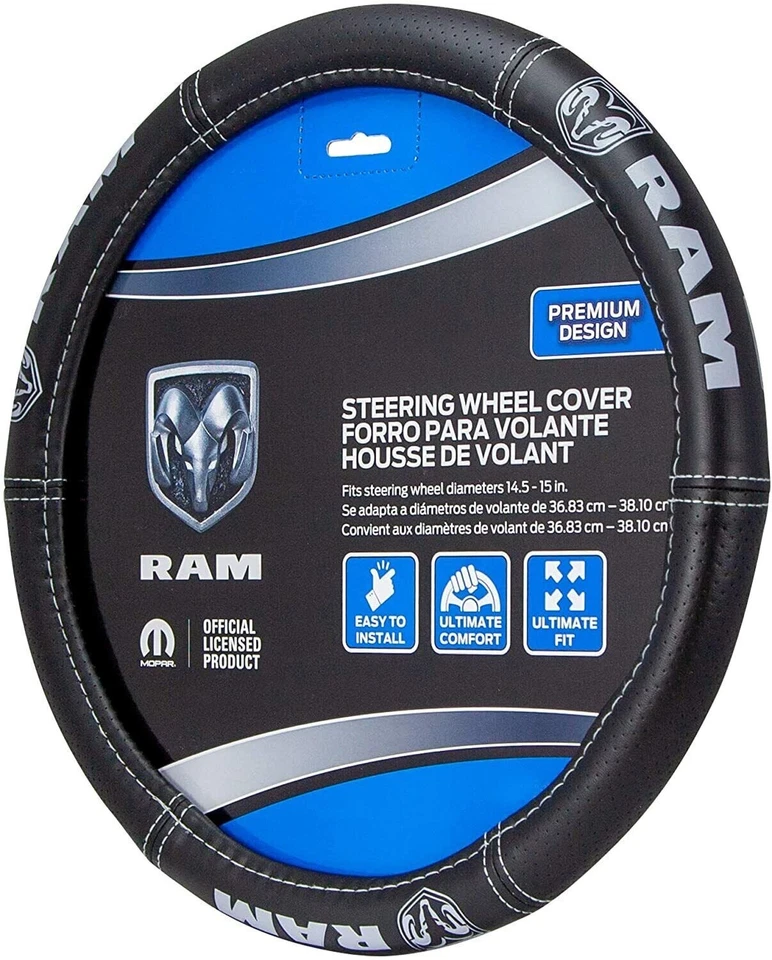 RAM AUTÉNTICO Elite Series Cuero PU Cubierta Volante MOPAR PRODUCTO CAMIÓN Foto 2 de 4