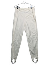 Vintage 80s Tsunami Career Stirrup Pants Women's S Ivory Polyester Skinny Leg