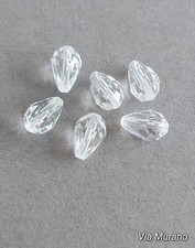 Authentic Vintage Swarovski 5500 Teardrop Bead 9x6mm Crystal NonAB Pk 6 .