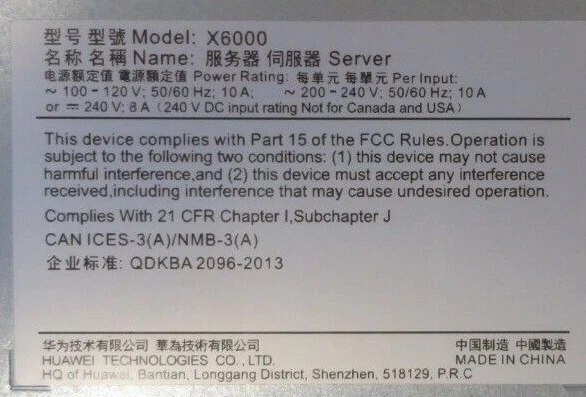 Huawei FusionServer X6000 2U 4-Node + 4x XH321 28x 8C E5-2640v3 256GB RAM Server - Image 4 of 4
