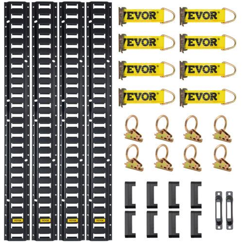 VEVOR Kit 30 Pz Binari della Linea a E-track con Cinghie di Fissaggio e Anelli - Imagen 1 de 12